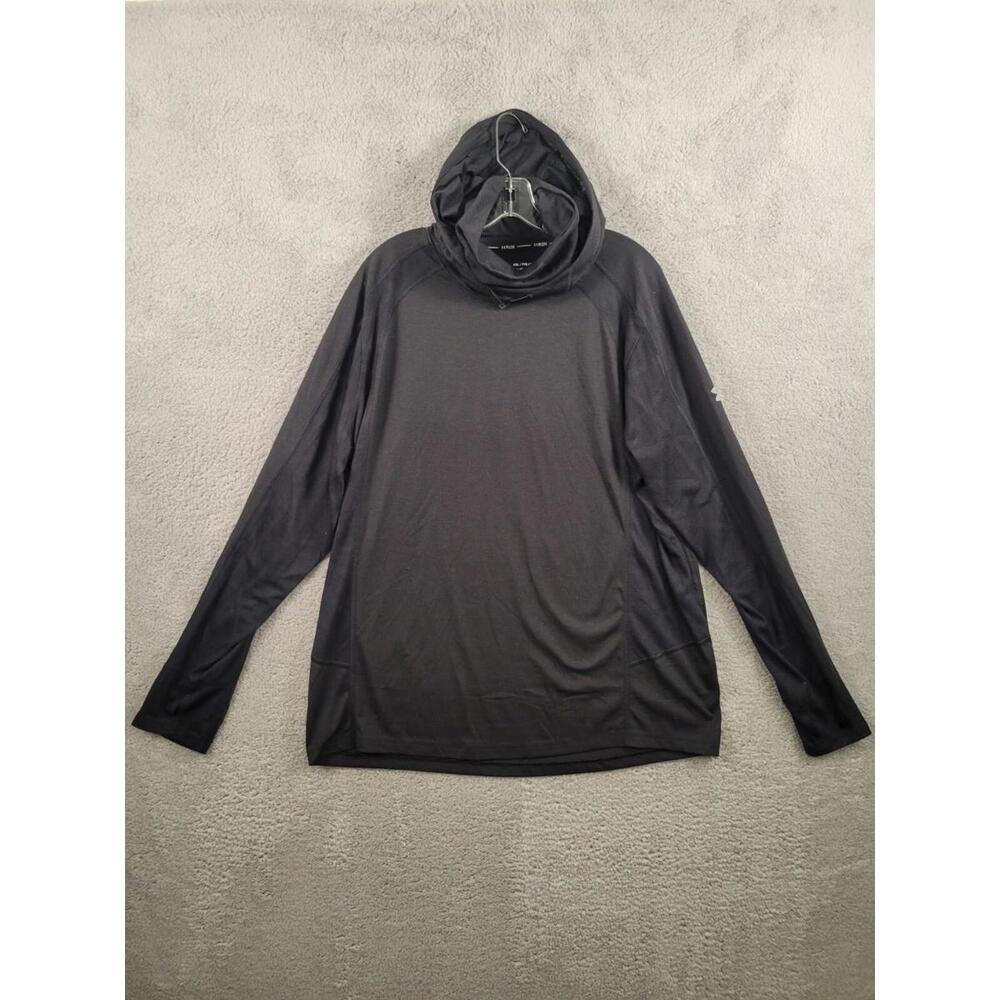 Under Armour Mens Hoodie Black Lightweight Heat Gear 2XL Long Neck Long Sleeve.